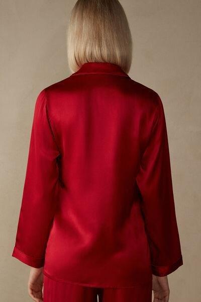 Intimissimi - Red Mannish-Cut Jacket In Silk Satin