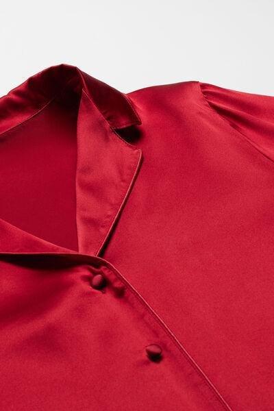 Intimissimi - Red Mannish-Cut Jacket In Silk Satin