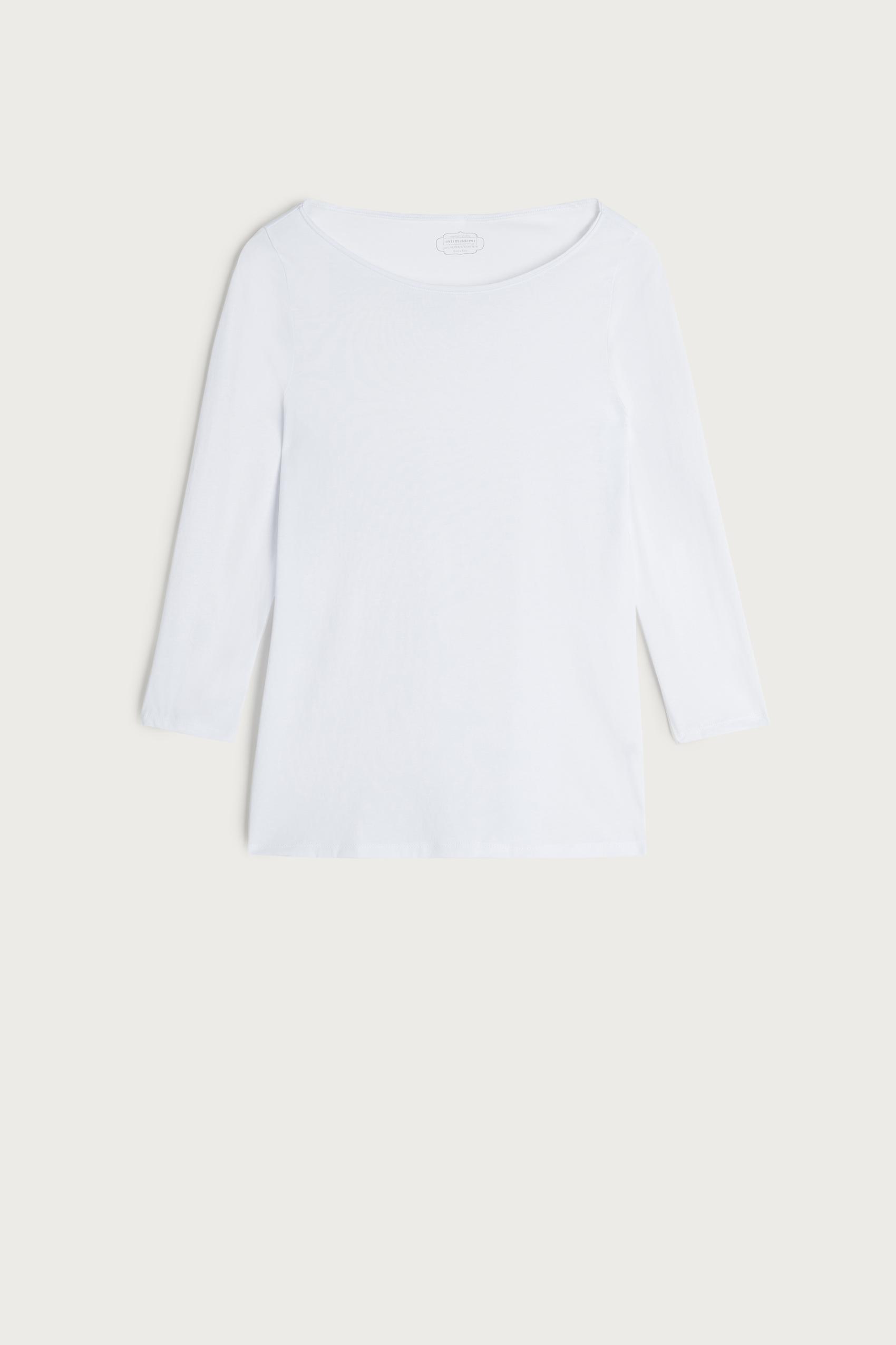 White Ultrafresh Cotton Boat-Neck Top, , large image number 2
