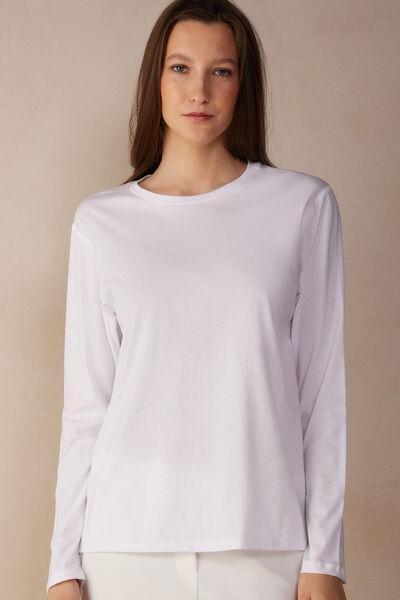 Intimissimi - WHITE Oversize Long-Sleeved Supima Cotton Top