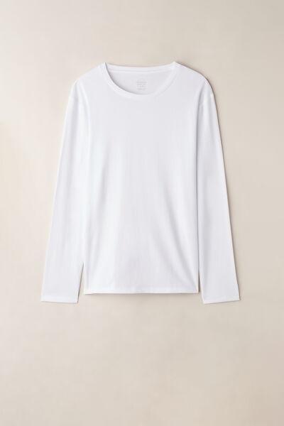 WHITE Oversize Long-Sleeved Supima Cotton Top, , large image number 2