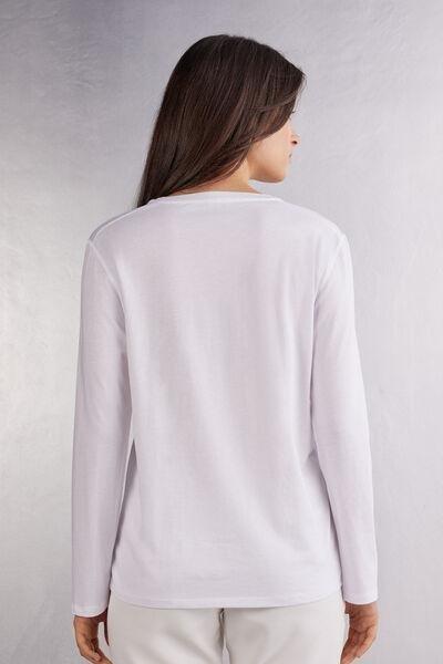 Intimissimi - WHITE Oversize Long-Sleeved Supima Cotton Top