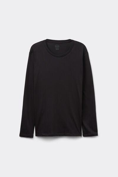 Black Oversized Long-Sleeved Top, Black, large image number 2
