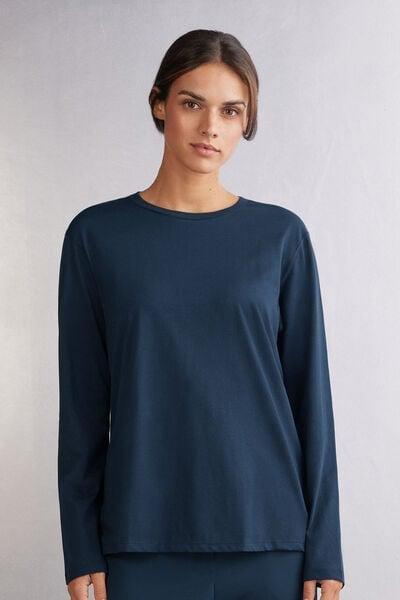 Blue Oversize Long-Sleeved Top, Intense Blue, large image number 0
