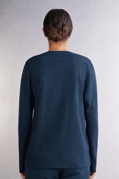 Blue Oversize Long-Sleeved Top, Intense Blue, large image number 3