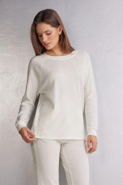 White Long-Sleeved Blouse, , large image number 1