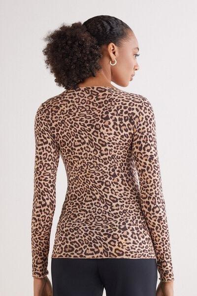 Beige Animal Print Pretty Savage Top, , large image number 3