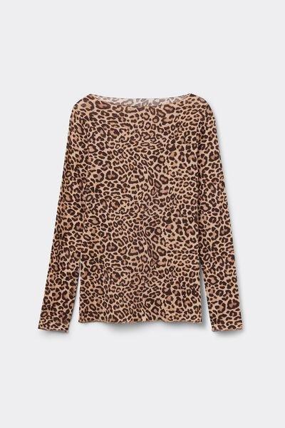 Beige Animal Print Pretty Savage Top, 5601_938J, large image number 6