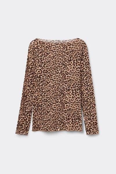 Beige Animal Print Pretty Savage Top, 5601_938J, large image number 7