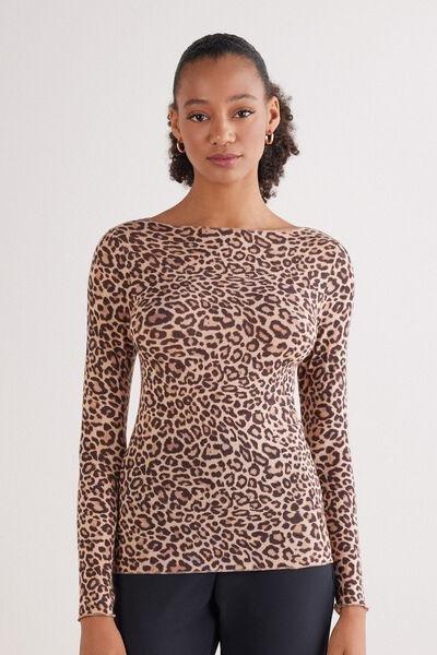 Beige Animal Print Pretty Savage Top, 5601_938J, large image number 10