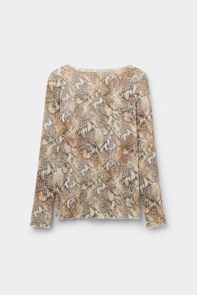 Beige Seductive Glamour Animal Print Top, 5601_942J, large image number 2