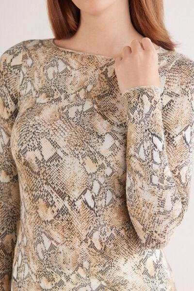 Beige Seductive Glamour Animal Print Top, 5601_942J, large image number 10