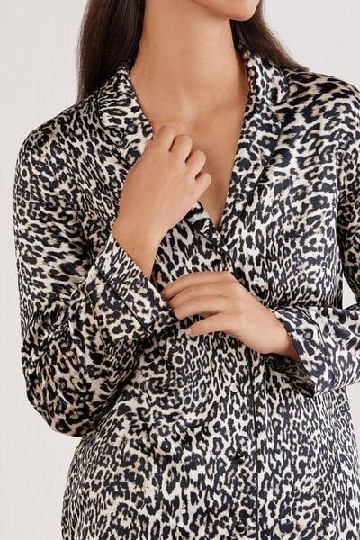 Beige A Moment Of Glamour Animal Print Silk Top, 5601_029K, large image number 10