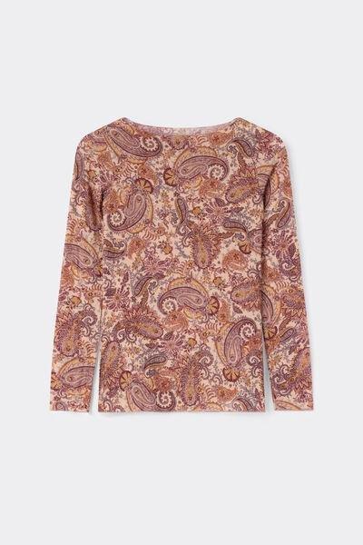 Brown Elevate Your Day Printed Ultralight Cashmere Top, 5601_197K, large image number 0