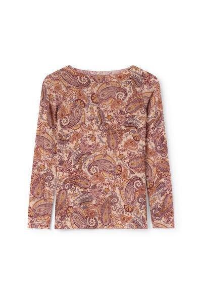 Brown Elevate Your Day Printed Ultralight Cashmere Top, 5601_197K, large image number 1