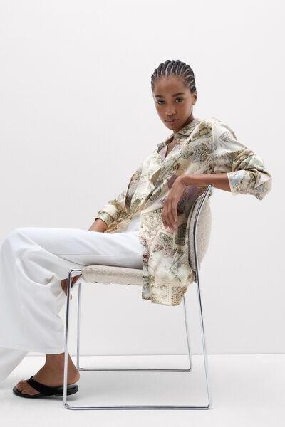 Beige La Dolce Vita Printed Silk Shirt, 5601_199K, large image number 6