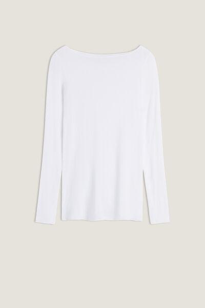 White Ultralight Boat-Neck Sweater, , large image number 2