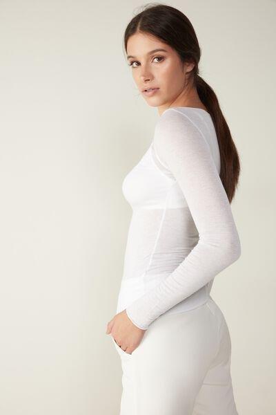 White Ultralight Boat-Neck Sweater, , large image number 3
