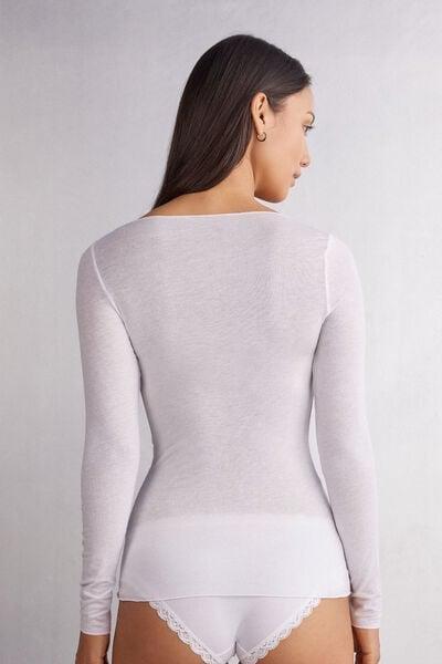 White Ultralight Boat-Neck Top, White, large image number 7