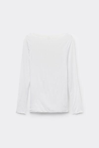 White Ultralight Boat-Neck Top, White, large image number 9