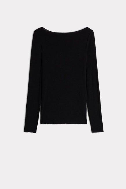 Black Boat Neck  Modal Cashmere Ultralight Jumper, , large image number 10