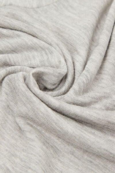 Grey Boat Neck Modal Cashmere Ultralight Blouse, , large image number 4