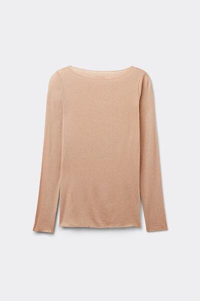 Beige Boat Neck Jumper, , large image number 1