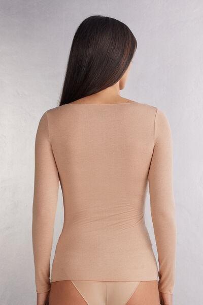 Beige Boat Neck Jumper, , large image number 3