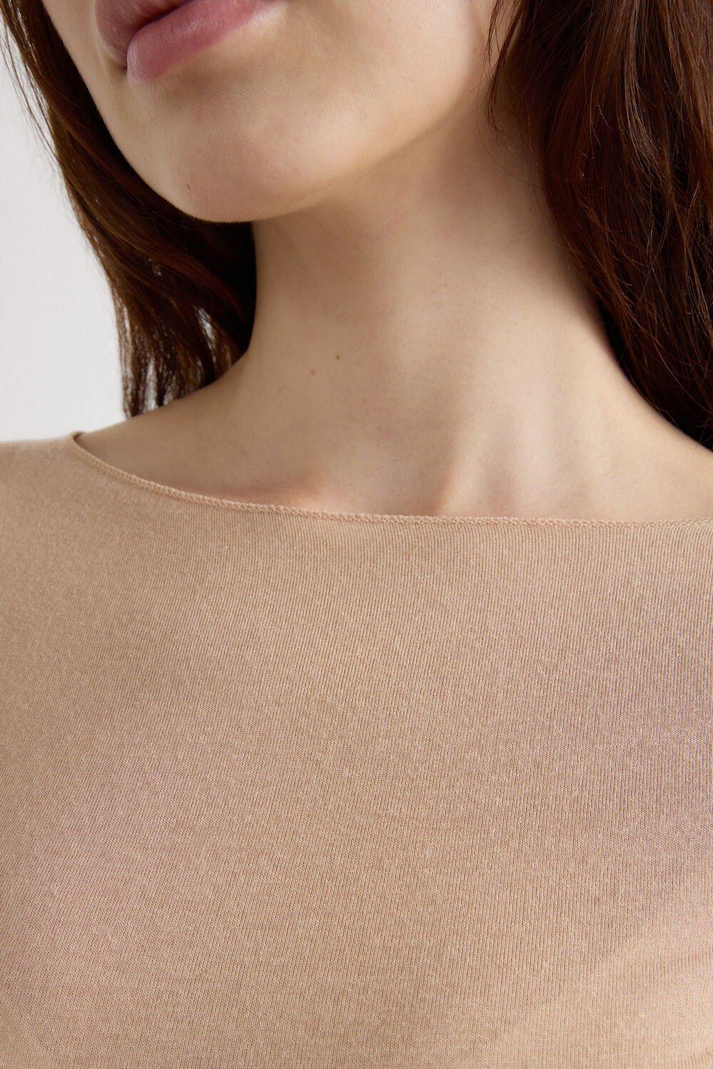 Beige Boat Neck Jumper, Soft Beige, large image number 4