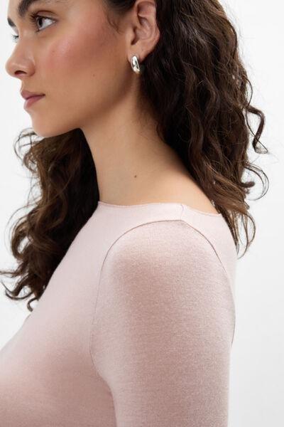 Pink Ultralight Boat Neck Cashmere Top, 5601_111K, large image number 4