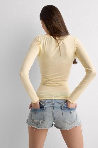 Yellow Boat Neck Modal Cashmere Ultralight Jumper, 5601_112K, medium