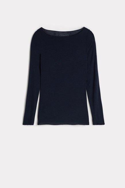Blue Boat Neck  Modal Cashmere Ultralight Jumper, , large image number 9