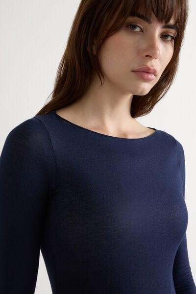 Navy Boat Neck Ultralight Top, Intense Blue, large image number 11