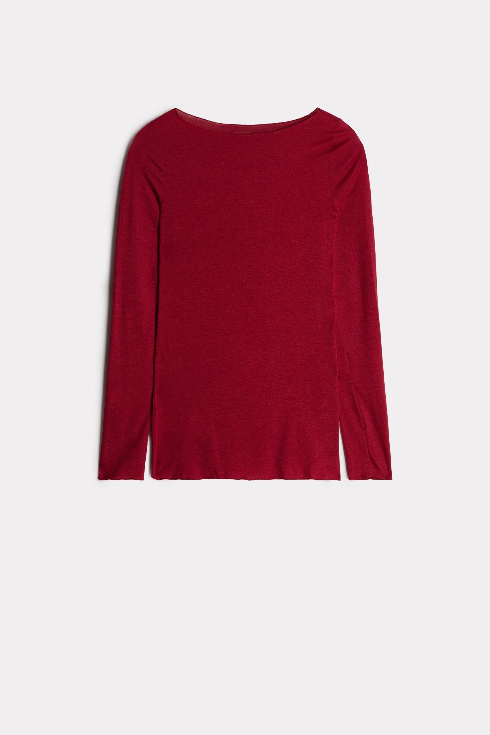 Red Boat Neck  Modal Cashmere Ultralight Jumper, , large image number 3