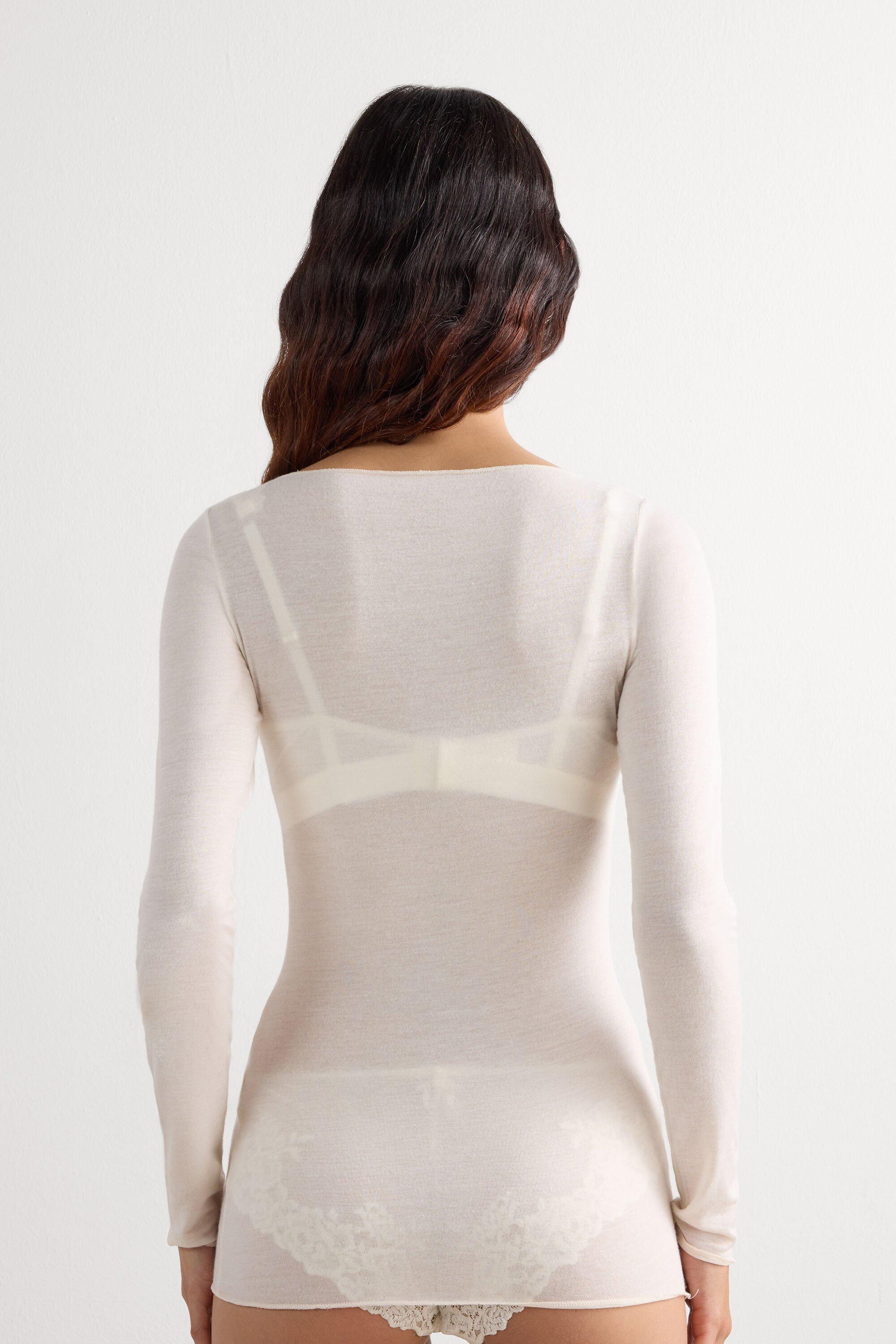 White Boat Neck Top, Vanilla, large image number 6