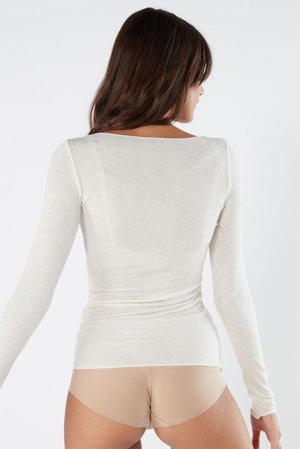 White Boat Neck Top, Vanilla, large image number 7