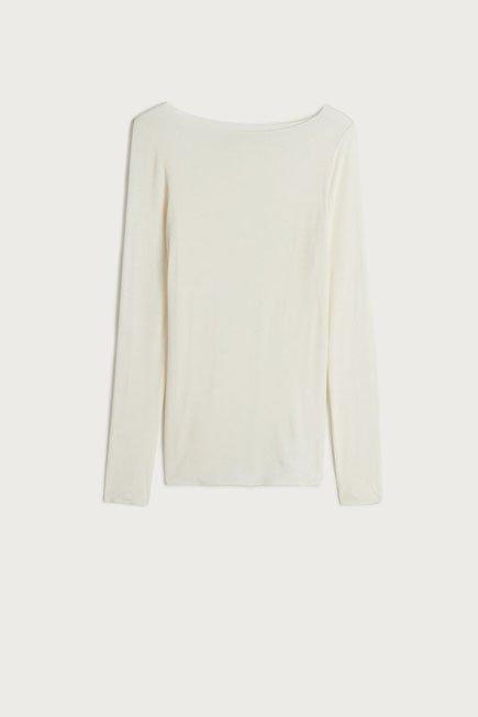 White Boat Neck Top, Vanilla, large image number 9