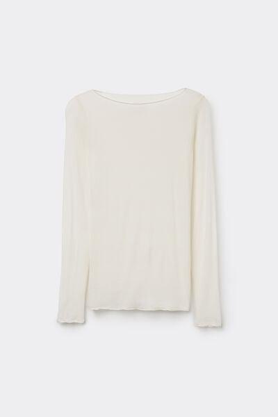 White Boat Neck Top, Vanilla, large image number 9