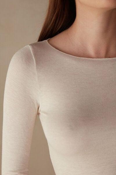 White Boat Neck Top, Vanilla, large image number 11