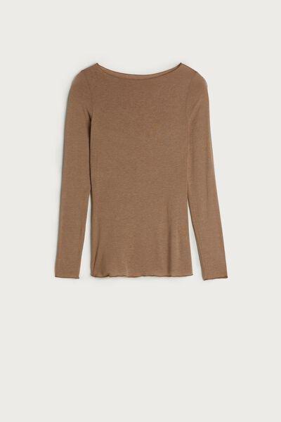 Intimissimi - Brown Boat Neck  Modal Cashmere Ultralight Jumper