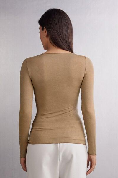 Intimissimi - Brown Boat Neck  Modal Cashmere Ultralight Jumper