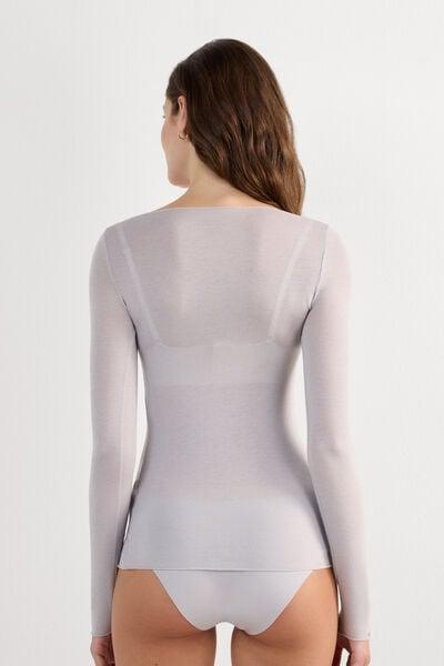 Grey Boat Neck Top, 5601_347J, large image number 2