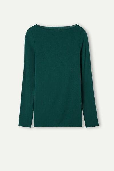Green Shirt With A Boat Neck, 5601_448J, large image number 2