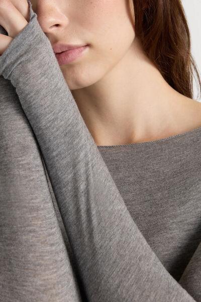 Grey Boat Neck Top, 5601_456J, large image number 6