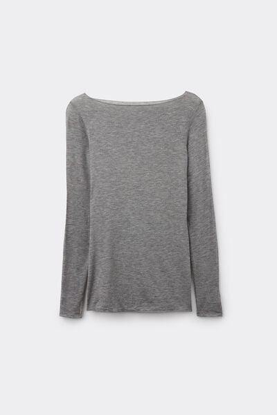 Grey Boat Neck Top, 5601_456J, large image number 8