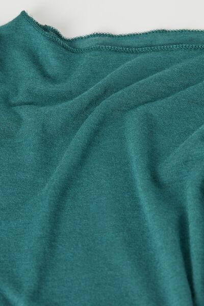 Green Boat Neck Modal Cashmere Ultralight Jumper, , large image number 4