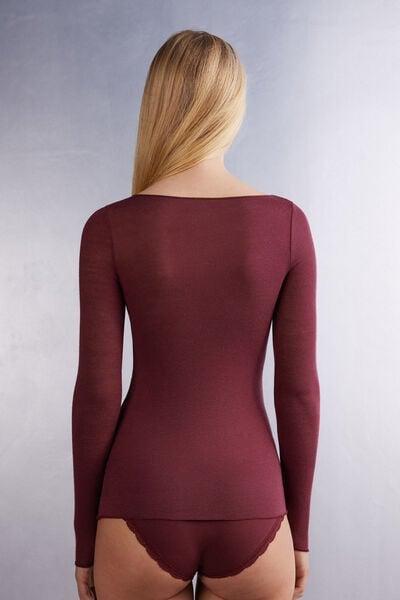 Red Boat Neck Modal Cashmere Ultralight Jumper, 5601_653J, large image number 3