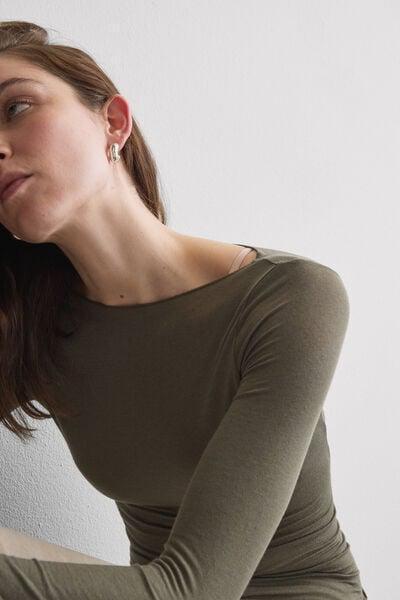 Green Boat Neck Modal Cashmere Ultralight Jumper, 5601_660J, large image number 5