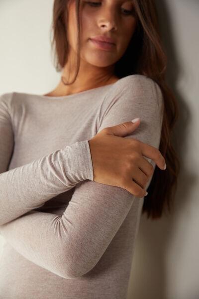Beige Boat Neck Blouse, , large image number 3