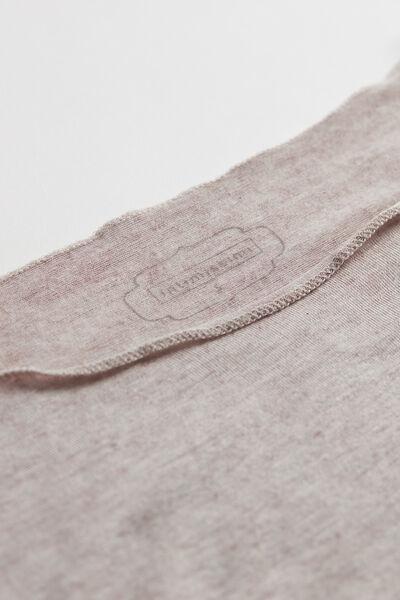 Beige Boat Neck  Modal Cashmere Ultralight Jumper, , large image number 8